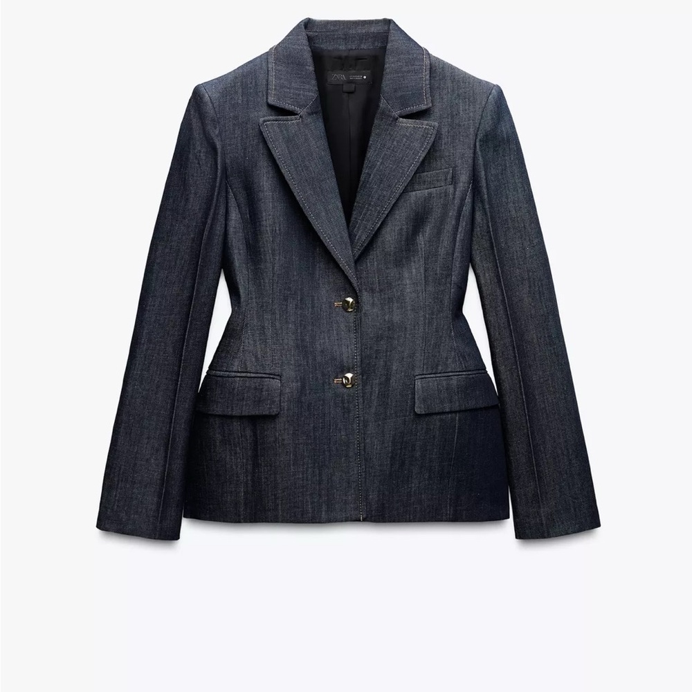 Classic Black Denim Women's Blazer